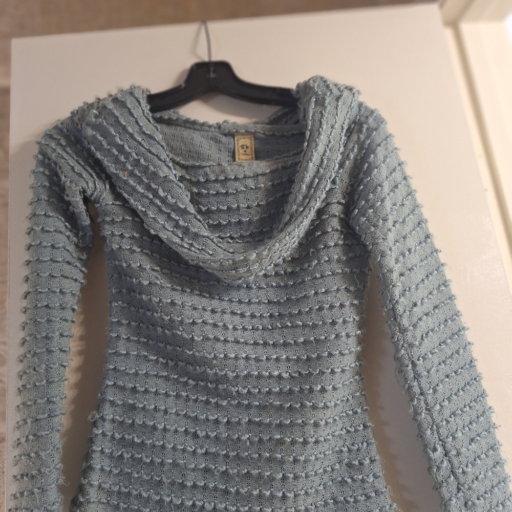 Women's Textured Knit Sweater - Light Blue